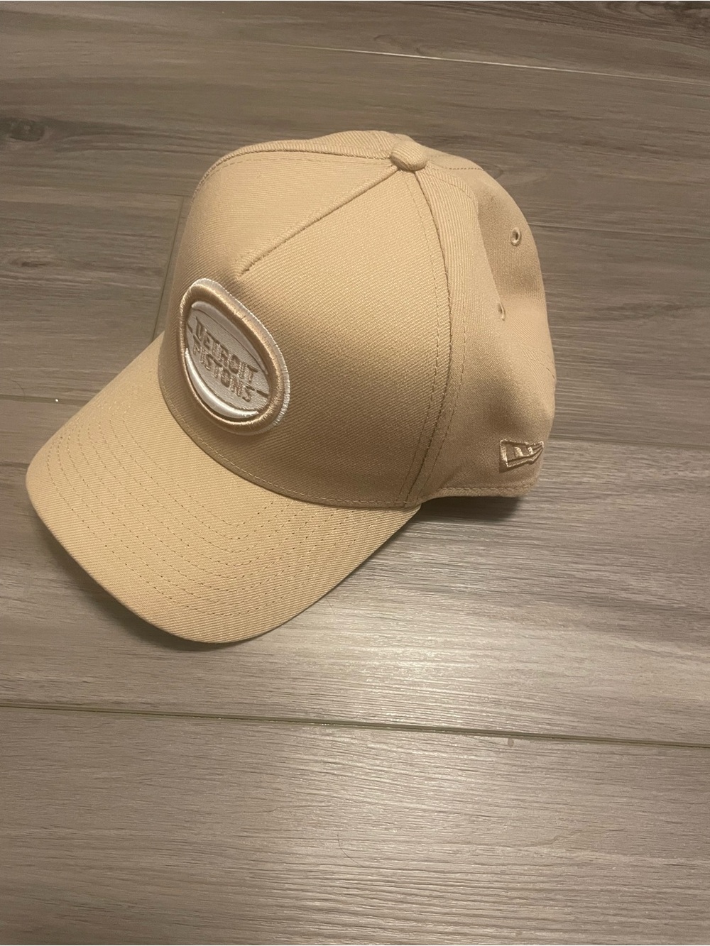 New Era Tan Detroit Pistons Baseball Cap with Embroidered Patch